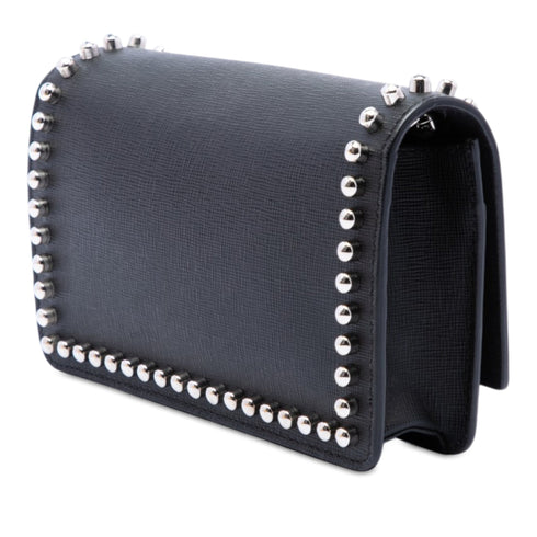 Karlito Wallet on Chain Studded Printed Leather