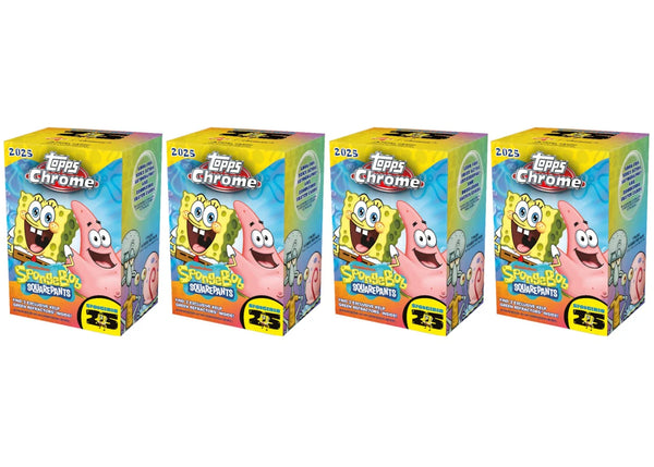2025 Topps Chrome SpongeBob 25th Anniversary Blaster Box 4x Lot