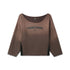 W049. Raw Hem Oversized Crewneck - Dark Earth Sun Fade