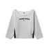W049. Raw Hem Oversized Crewneck - Heather Grey
