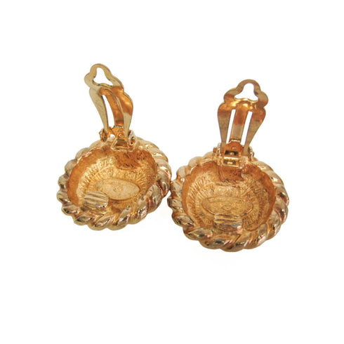 CC Logo Clip-On Earrings Metal Gold-Tone Metal