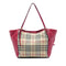 Canterbury Tote Horseferry Check Canvas and Leather Small