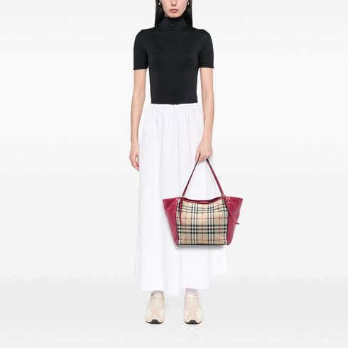 Canterbury Tote Horseferry Check Canvas and Leather Small