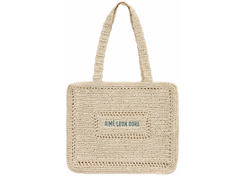 Aime Leon Dore Crochet Tote Bag Beige
