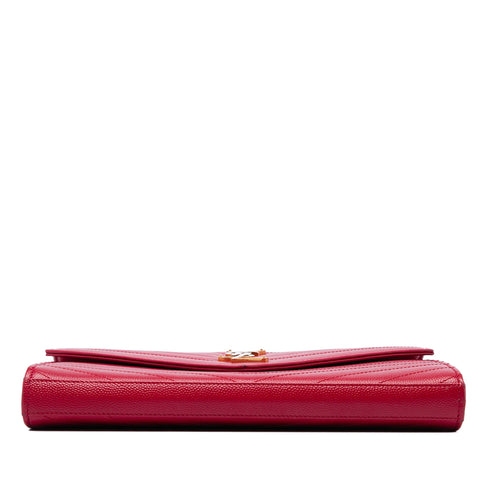 Classic Monogram Wallet on Chain Matelasse Chevron Leather Medium
