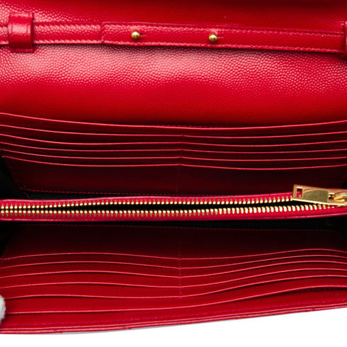 Classic Monogram Wallet on Chain Matelasse Chevron Leather Medium