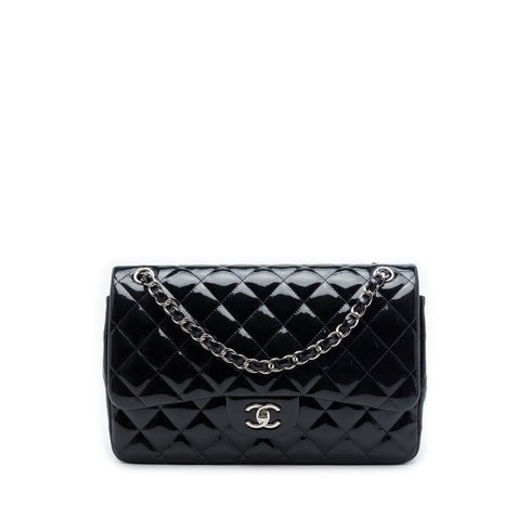 Classic Double Flap Bag Quilted Patent Jumbo