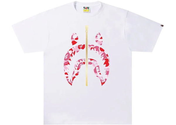 BAPE A Bathing Ape ABC Camo Shark Tee White/Pink