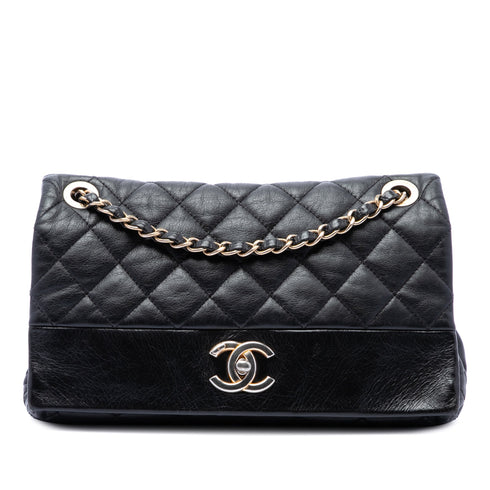 Soft Elegance Flap Bag Quilted Distressed Calfskin Medium