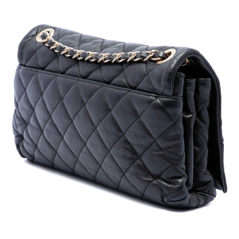 Soft Elegance Flap Bag Quilted Distressed Calfskin Medium