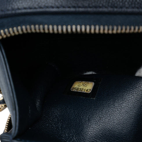 Filigree Vanity Case Quilted Caviar Small