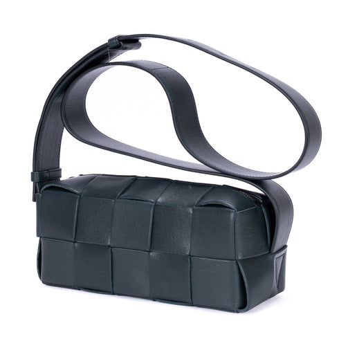 Brick Cassette Shoulder Bag Maxi Intrecciato Leather