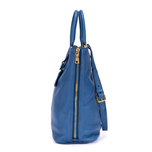 Side Zip Convertible Tote Vitello Daino Large