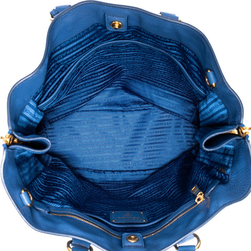 Side Zip Convertible Tote Vitello Daino Large