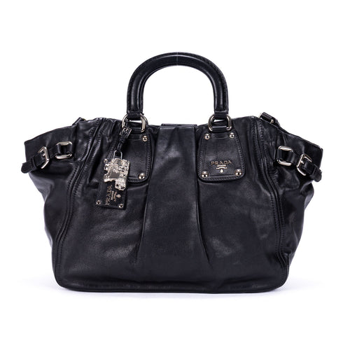 Belted Pleated Tote Soft Calf Medium