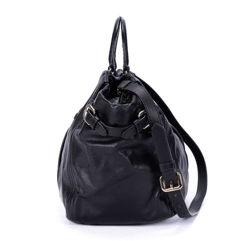 Belted Pleated Tote Soft Calf Medium