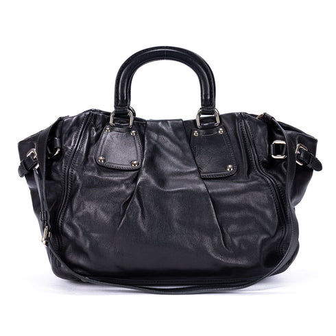 Belted Pleated Tote Soft Calf Medium