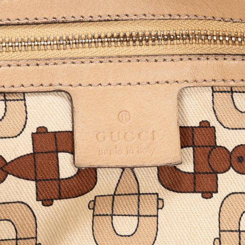 Britt Web Convertible Satchel Guccissima Leather Large