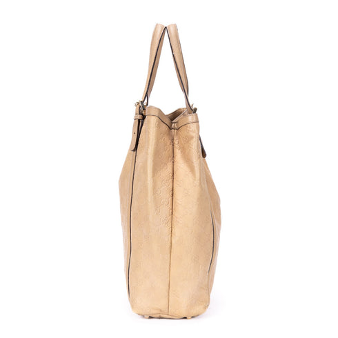Britt Web Convertible Satchel Guccissima Leather Large