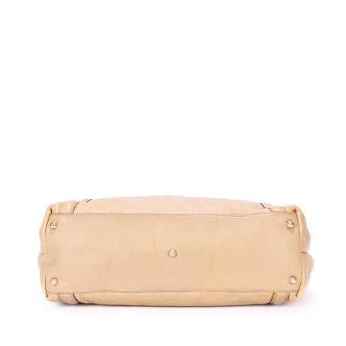 Britt Web Convertible Satchel Guccissima Leather Large