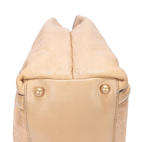 Britt Web Convertible Satchel Guccissima Leather Large