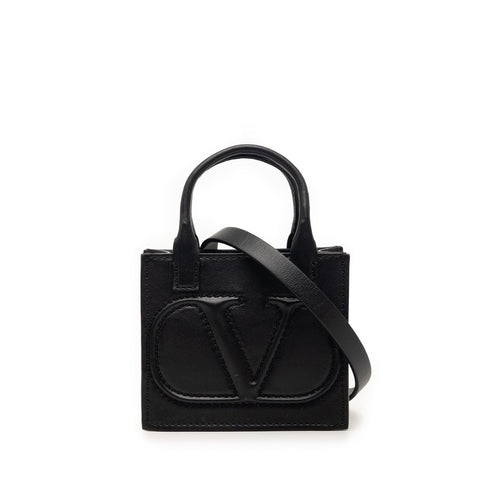 VLogo Signature Pouch Tote Leather Mini