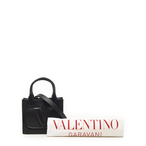 VLogo Signature Pouch Tote Leather Mini