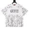GUCCI 2026 New Arrival: All-Over Digital Print Short-Sleeve T-Shirt featuring Branch-Motif Lettering Logo