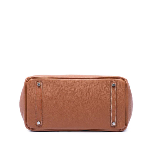 Birkin Handbag Brown Togo with Palladium Hardware 35