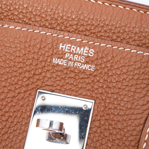 Birkin Handbag Brown Togo with Palladium Hardware 35