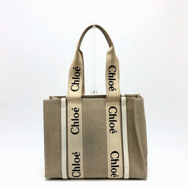 Woody Tote Canvas with Leather Medium