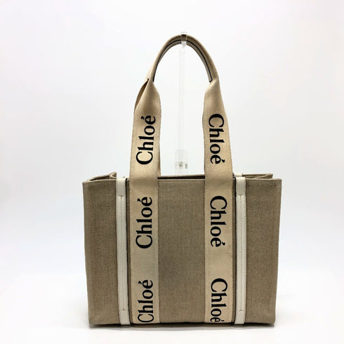 Woody Tote Canvas with Leather Medium