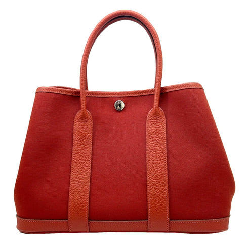 Garden Party Tote Toile and Leather 30