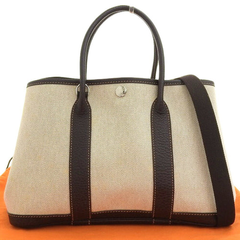 Garden Party Tote Toile and Leather 30