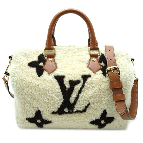 Speedy Bandouliere Bag Monogram Giant Teddy Fleece 25
