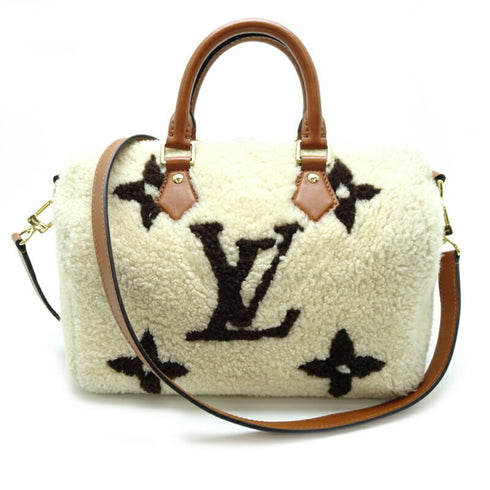 Speedy Bandouliere Bag Monogram Giant Teddy Fleece 25