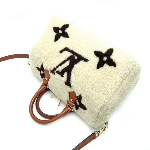 Speedy Bandouliere Bag Monogram Giant Teddy Fleece 25
