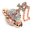 Pendant Necklace Pink Gold with Rhinestone