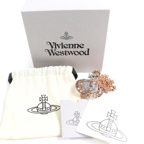 Pendant Necklace Pink Gold with Rhinestone