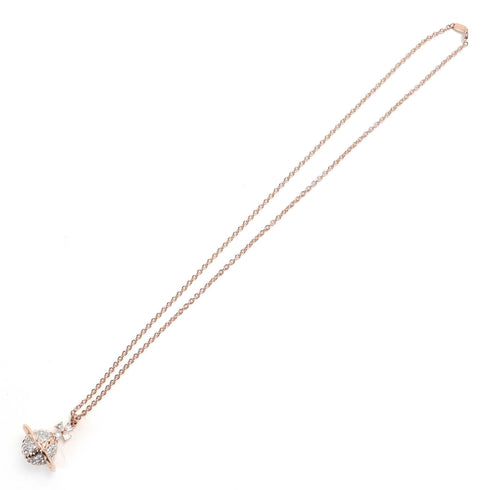 Pendant Necklace Pink Gold with Rhinestone