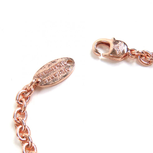 Pendant Necklace Pink Gold with Rhinestone