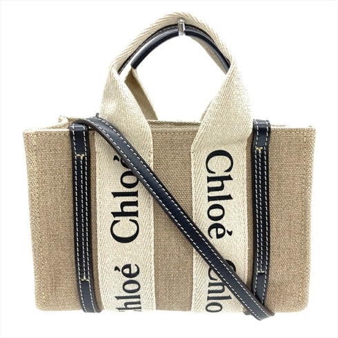 Woody Tote Canvas with Leather Small