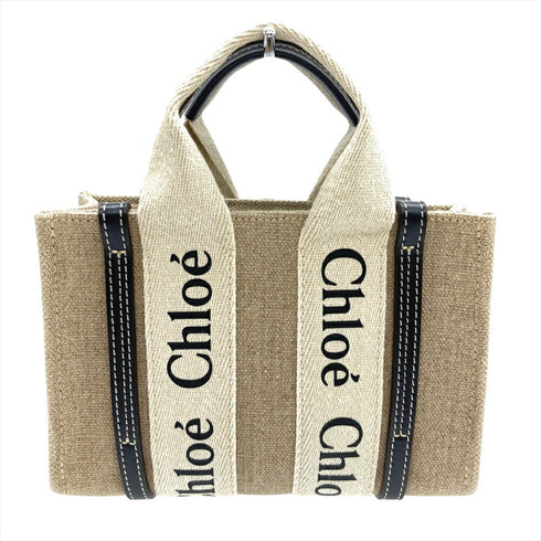 Woody Tote Canvas with Leather Small