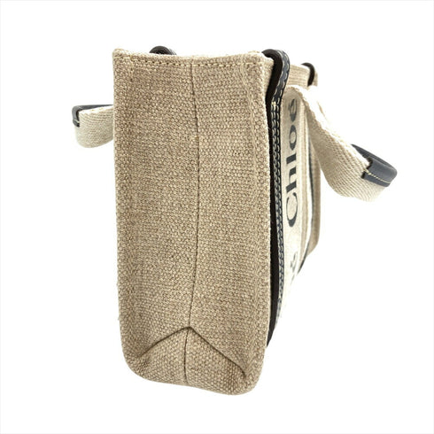 Woody Tote Canvas with Leather Small
