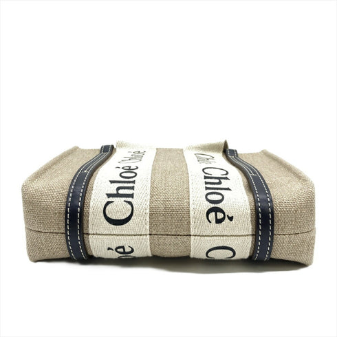 Woody Tote Canvas with Leather Small