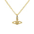 Pendant Necklace Gold Metal and Rhinestone