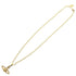 Pendant Necklace Gold Metal and Rhinestone
