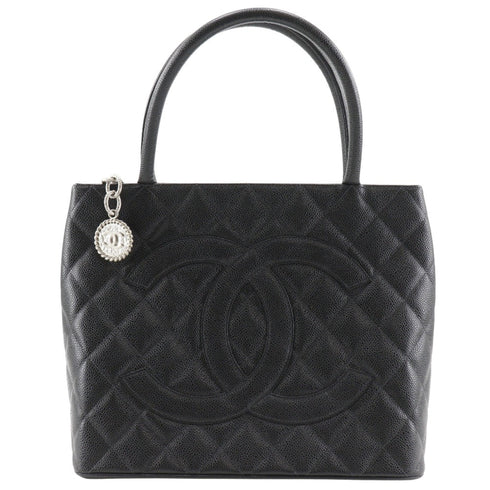 Medallion Tote Quilted Caviar