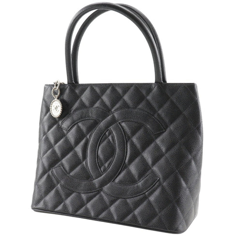 Medallion Tote Quilted Caviar