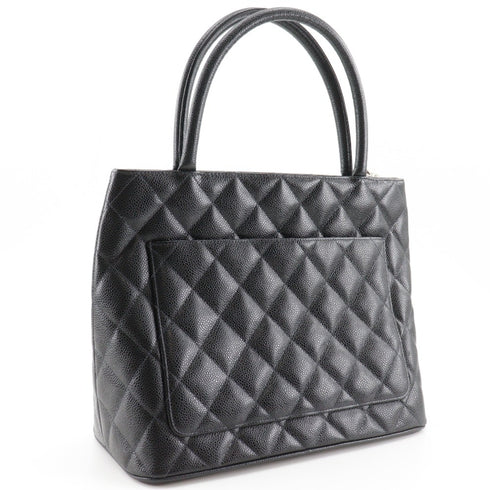 Medallion Tote Quilted Caviar